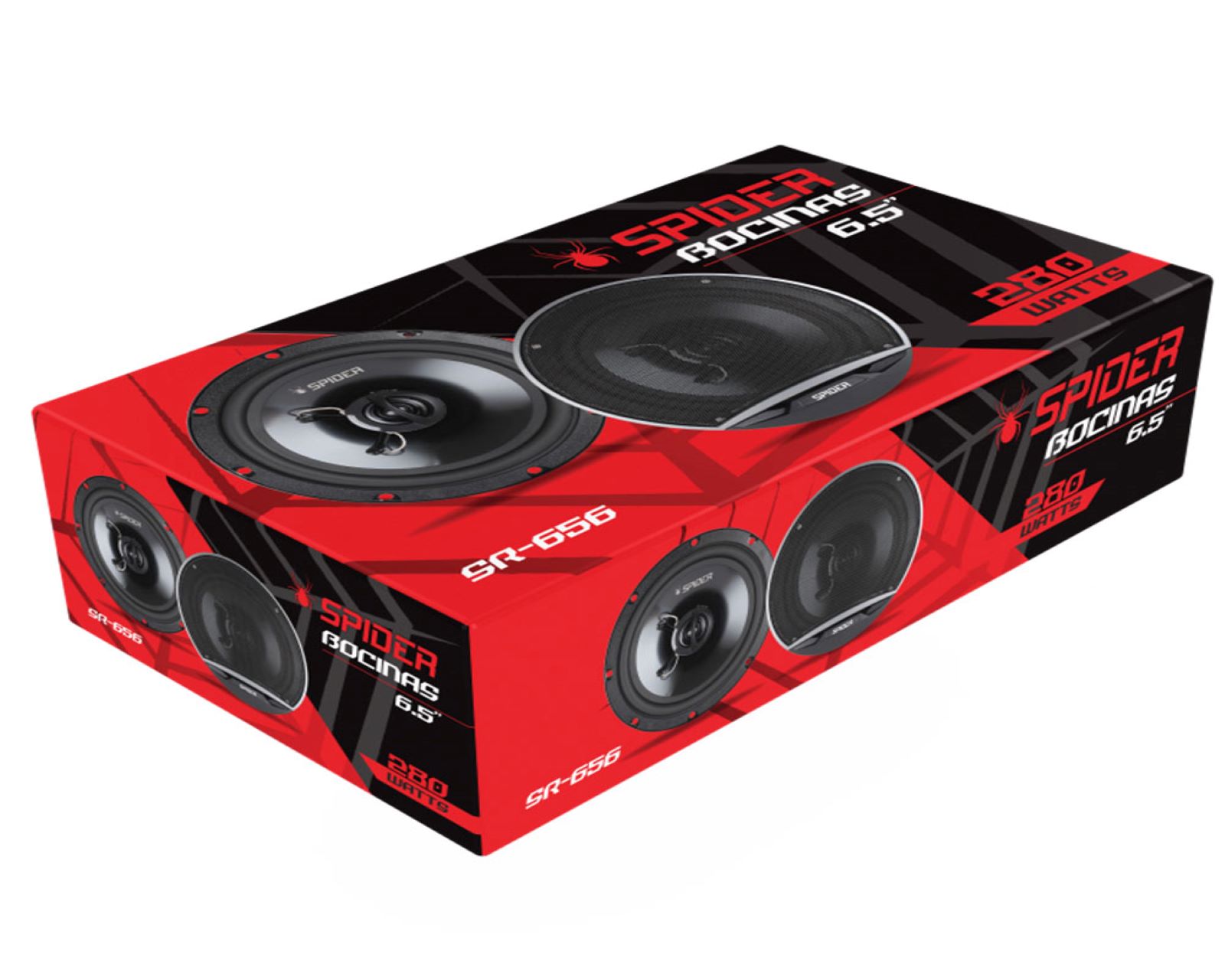 Bocinas Spider SR-656 color Negro para Auto Coaxiales SR-656 280 Watts