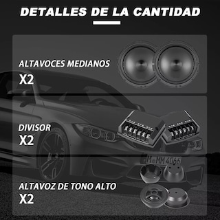 Foto 2 | Set de Medios 6.5 Pulgadas Coaxial Bocinas para Auto 8 Piezas Eo Safe Imports Esi-8603 color Negro