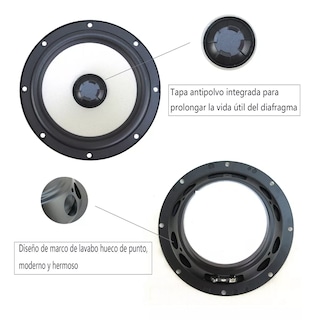 Foto 2 | Set De Medios Bocinas 6.5 Subwoofer+tweeters Para Auto Audio Eo Safe Imports Esi-9492 Multicolor
