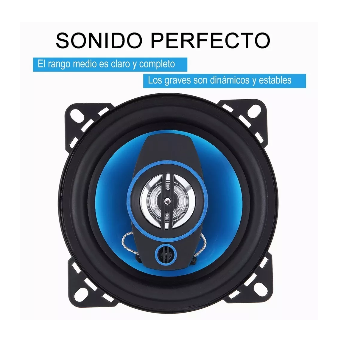 Foto 3 pulgar | Bocinas Banda Dual Altavoces Lab.G Negro con Azul 1 Par
