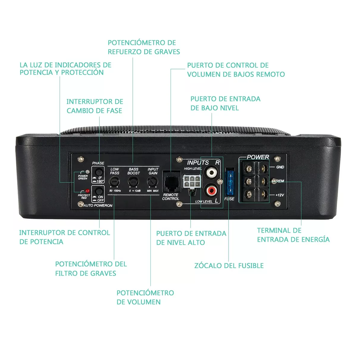 Foto 3 pulgar | Bocina Subwoofer Amplificador 10 In 600 w para Auto Eo Safe Imports Esi-10901 Negro