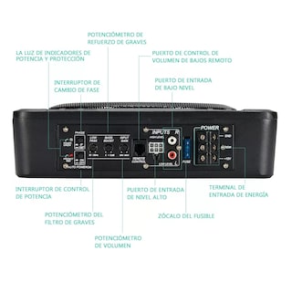 Foto 2 | Bocina Subwoofer Amplificador 10 In 600 w para Auto Eo Safe Imports Esi-10901 Negro