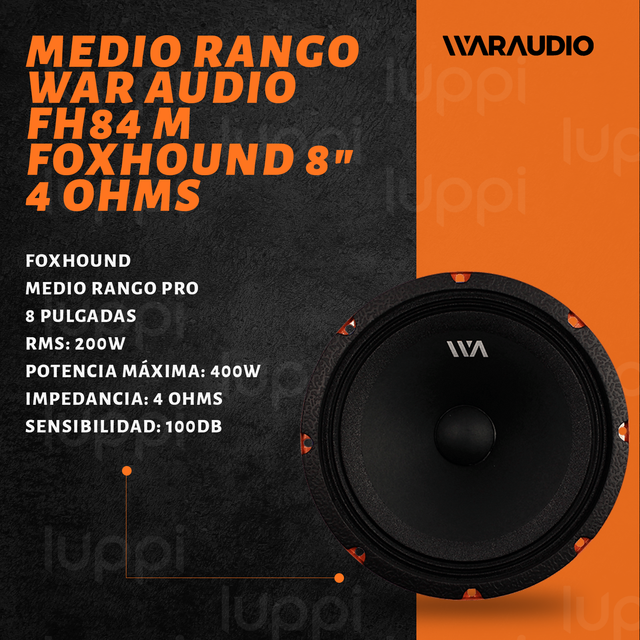 Foto 3 pulgar | Medio Rango War Audio Fh84m 8 Pulgadas 400w 4 Ohms 1 Par