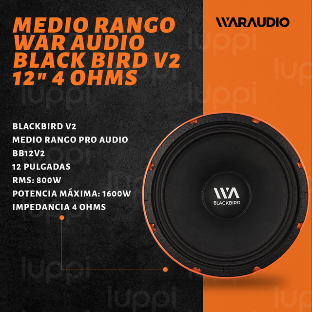 Foto 3 pulgar | Medio Rango War Audio Bb12v2 12 Pulgada 1600w 4 Ohms 1 Pieza