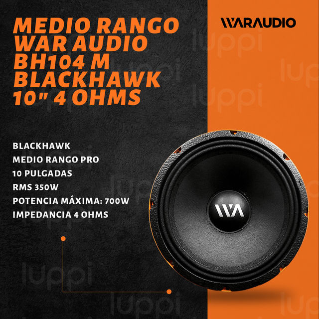 Foto 3 pulgar | Medio Rango War Audio Bh104m 10 Pulgadas 700w 4 Ohms 1 Pieza