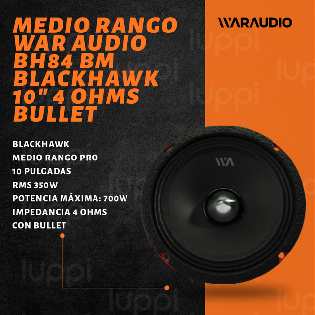 Foto 3 pulgar | Medio Rango War Audio Bh104bm 10 Pulgada 700w 4 Ohms 1 Pieza
