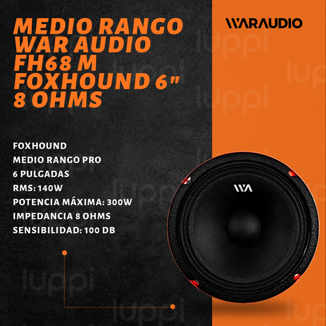Foto 3 pulgar | Bocinas War Audio Medio Rango 6.5" 300w 8 Ohms 1 Par