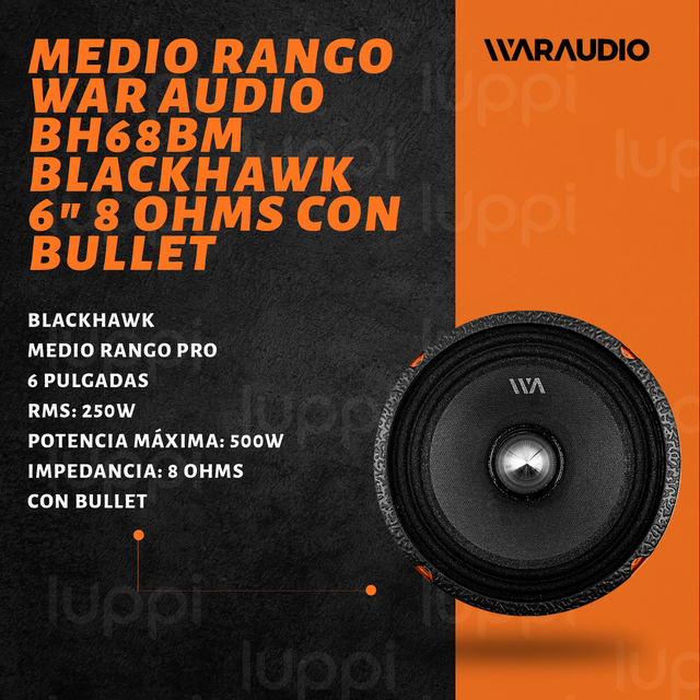 Foto 2 | Bocina War Audio Medio Rango 6.5" 500w 8 Ohms 1 Par