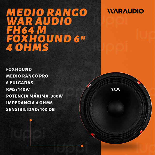 Foto 3 pulgar | Bocinas War Audio Medio Rango 6.5" 300 w 4 Ohms 1 Par