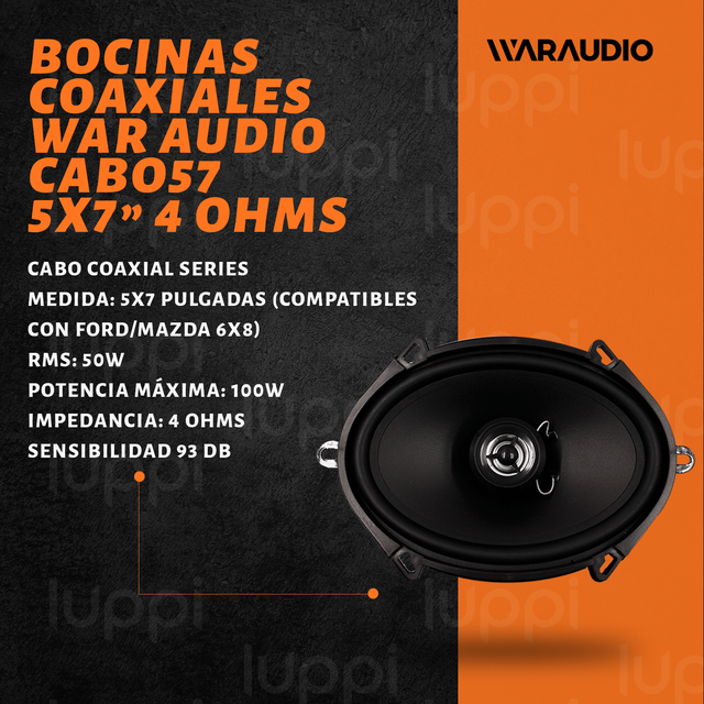Foto 3 pulgar | Bocinas War Audio Cabo57 5x7 Pulgada 100w 6x8 Ford Mazda Par