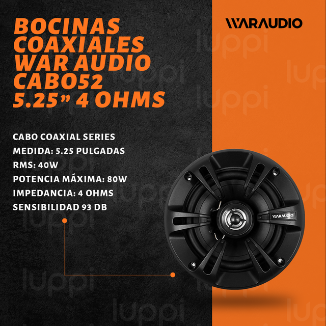 Foto 3 pulgar | Bocinas War Audio Cabo52 5.25 Pulgadas 80w para Auto 1 Par