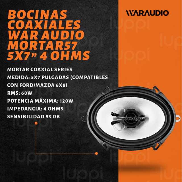 Foto 3 pulgar | Bocinas War Audio Mortar57 5x7 Pulgadas 120w 6x8 Ford 1 Par