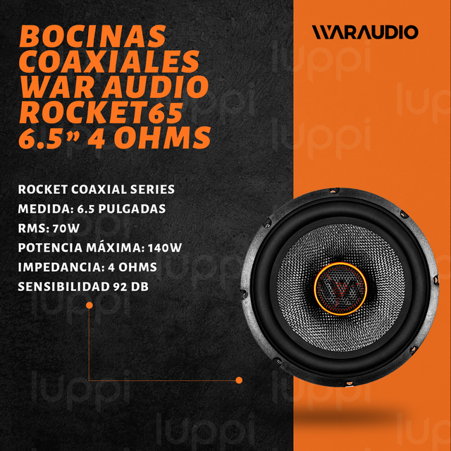 Foto 3 pulgar | Bocinas War Audio Rocket65 6.5 Pulgadas 140w para Auto 1 Par