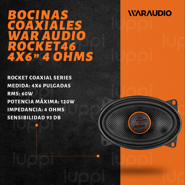 Foto 3 pulgar | Bocinas War Audio Rocket46 4x6 Pulgadas 120w para Auto 1 Par