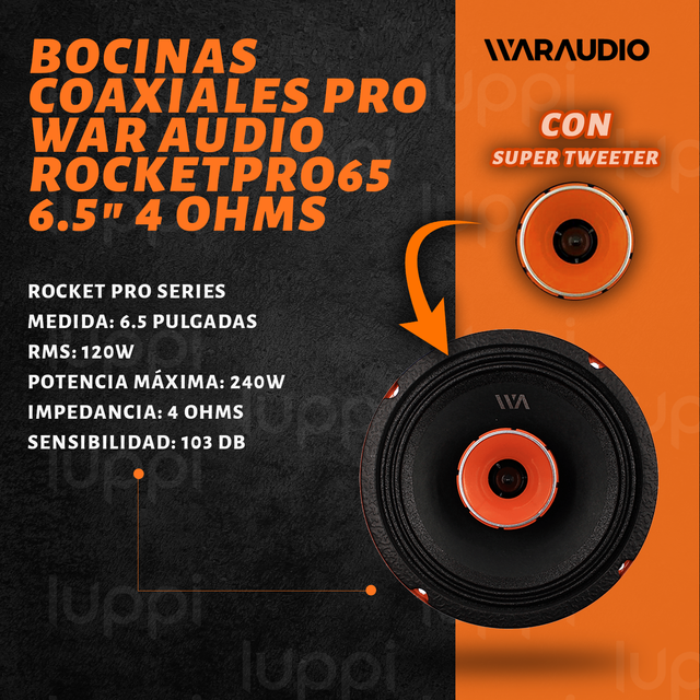 Foto 3 pulgar | Bocinas War Audio Rockpro65p 6.5 Pulgadas 240w para Auto Par