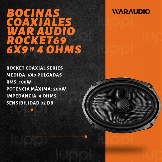 Foto 2 | Bocinas War Audio Rocket69 6x9'' 200w para Auto 1 Par