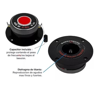 Foto 2 | Super Tweeters Bala 400w de Titanio Eo Safe Imports ESI-11720 Negro 1 Par
