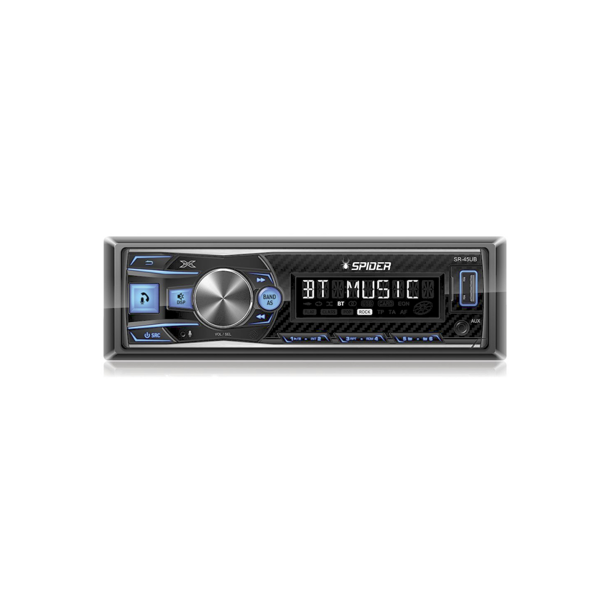 Foto 2 pulgar | Estereo Para Auto Bluetooth Spider Sr-45ub Color Negro