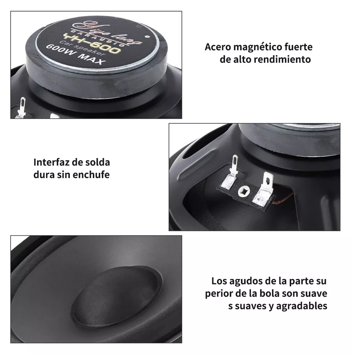 Foto 4 pulgar | Bocinas Para Auto 600w Speakers 2 Piezas Negro