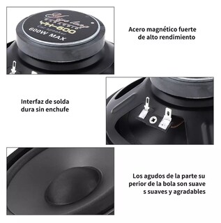 Foto 3 | Bocinas Para Auto 600w Speakers 2 Piezas Negro