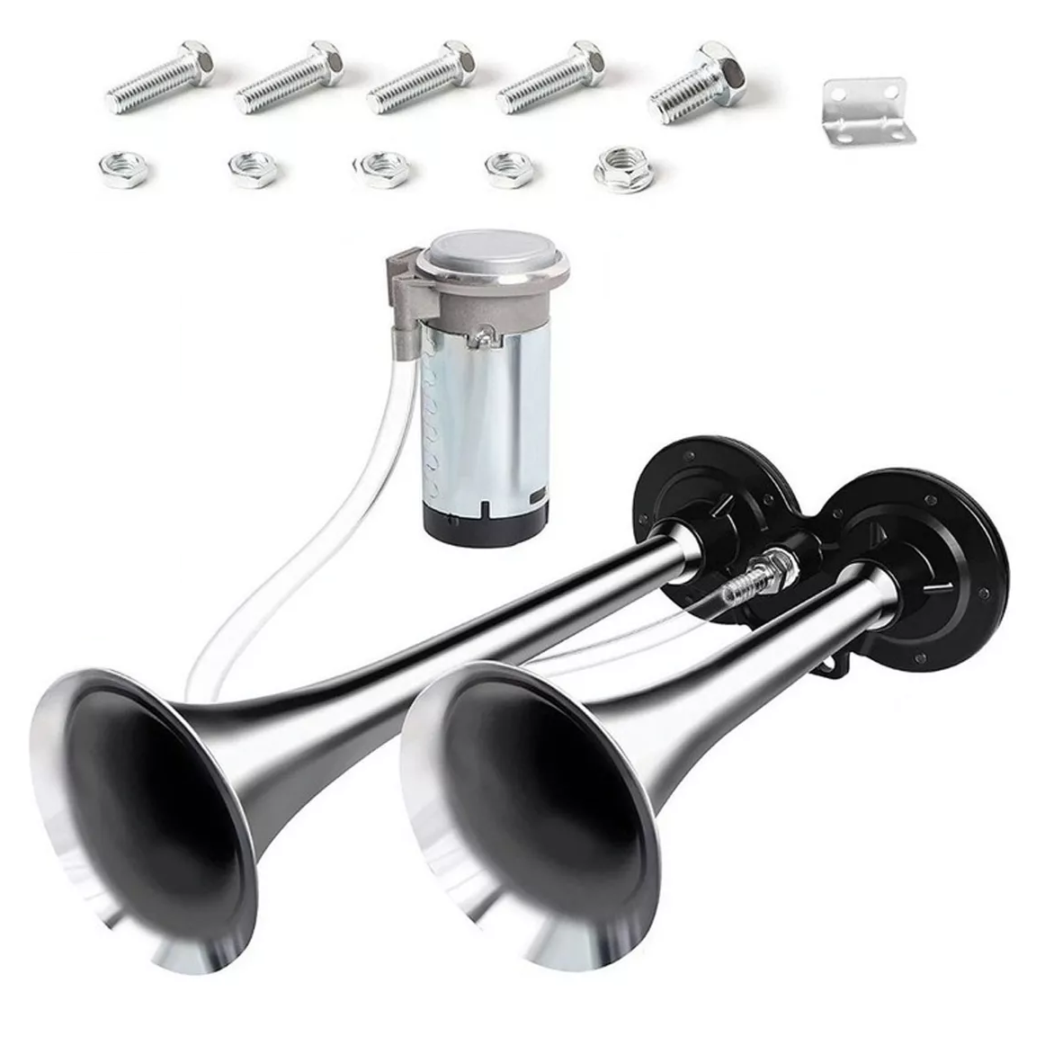 Foto 1 | Bocina De Aire Bimetálica Para Bocina De Doble Tubo 150db Plata/negro