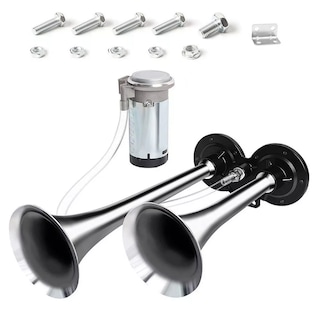 Foto 1 | Bocina De Aire Bimetálica Para Bocina De Doble Tubo 150db Plata/negro