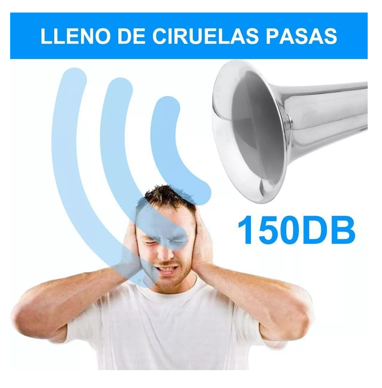 Foto 5 pulgar | Bocina De Aire Bimetálica Para Bocina De Doble Tubo 150db Plata/negro