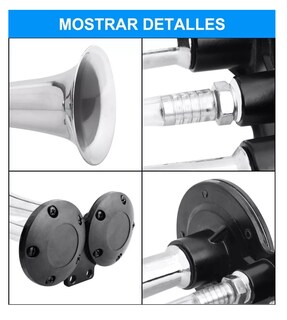 Foto 5 | Bocina De Aire Bimetálica Para Bocina De Doble Tubo 150db Plata/negro