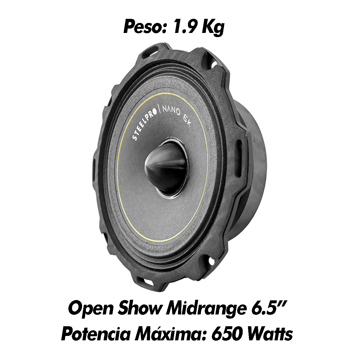 Foto 2 | Par de Medio Rango Nano 6.5 Pulgadas Open Show Alto SPL Steelpro