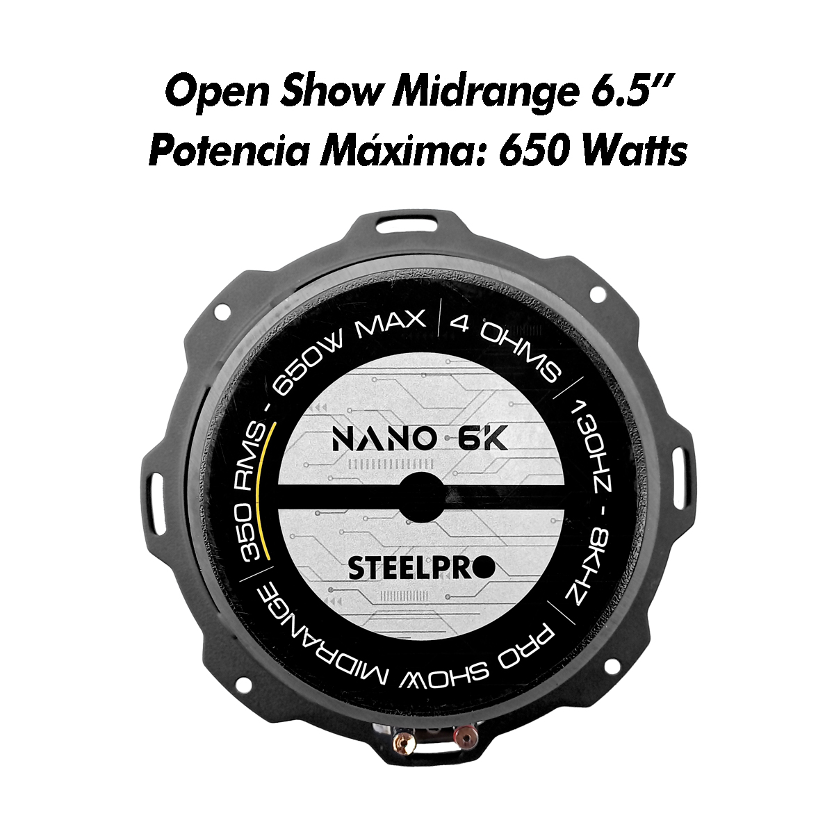 Foto 3 | Par de Medio Rango Nano 6.5 Pulgadas Open Show Alto SPL Steelpro