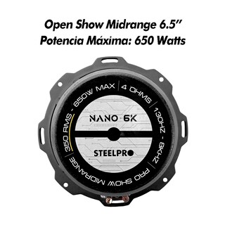 Foto 3 | Par de Medio Rango Nano 6.5 Pulgadas Open Show Alto SPL Steelpro
