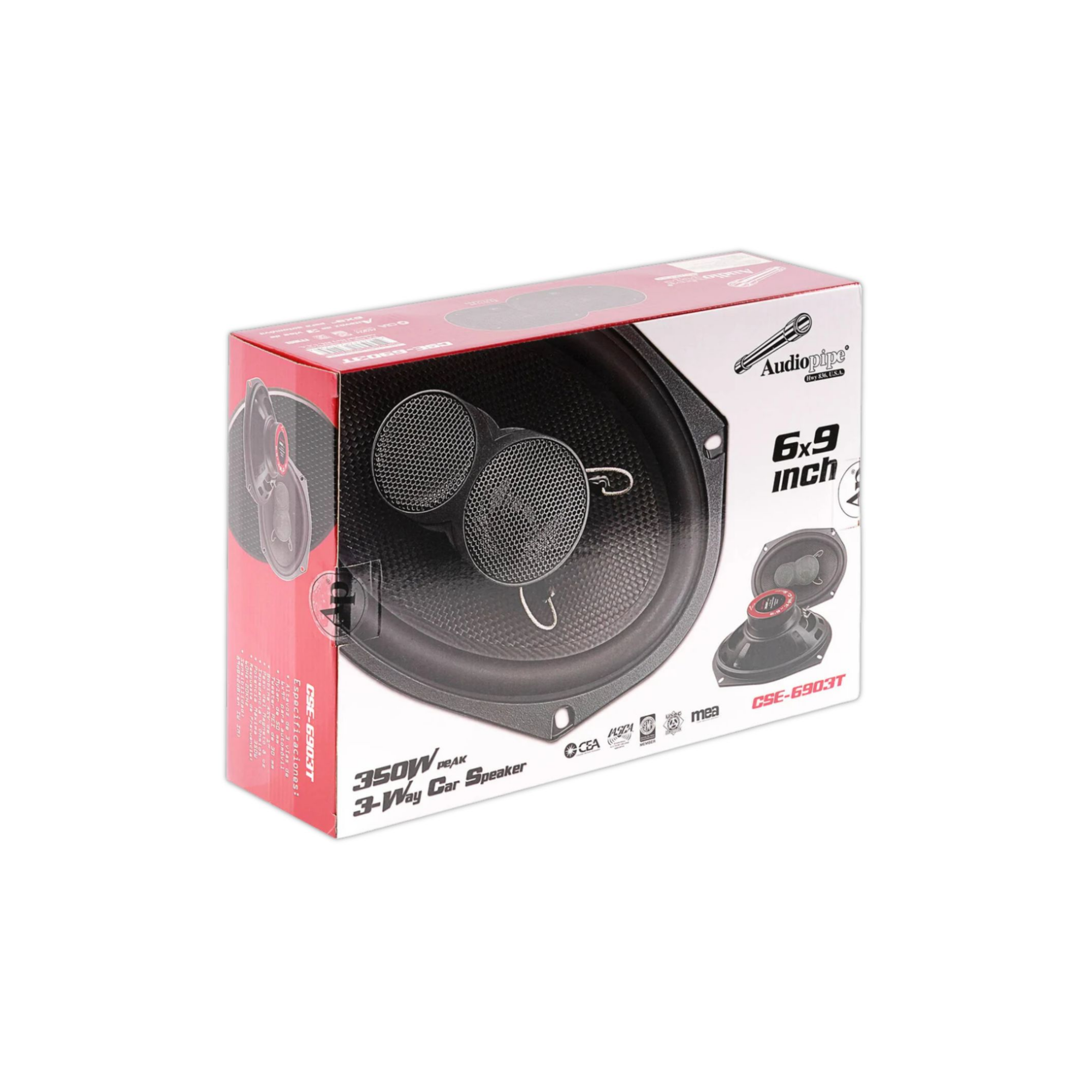 Foto 9 pulgar | Bocinas Coaxiales 6x9 Audiopipe Cse-6903t 350w Fibra Carbono