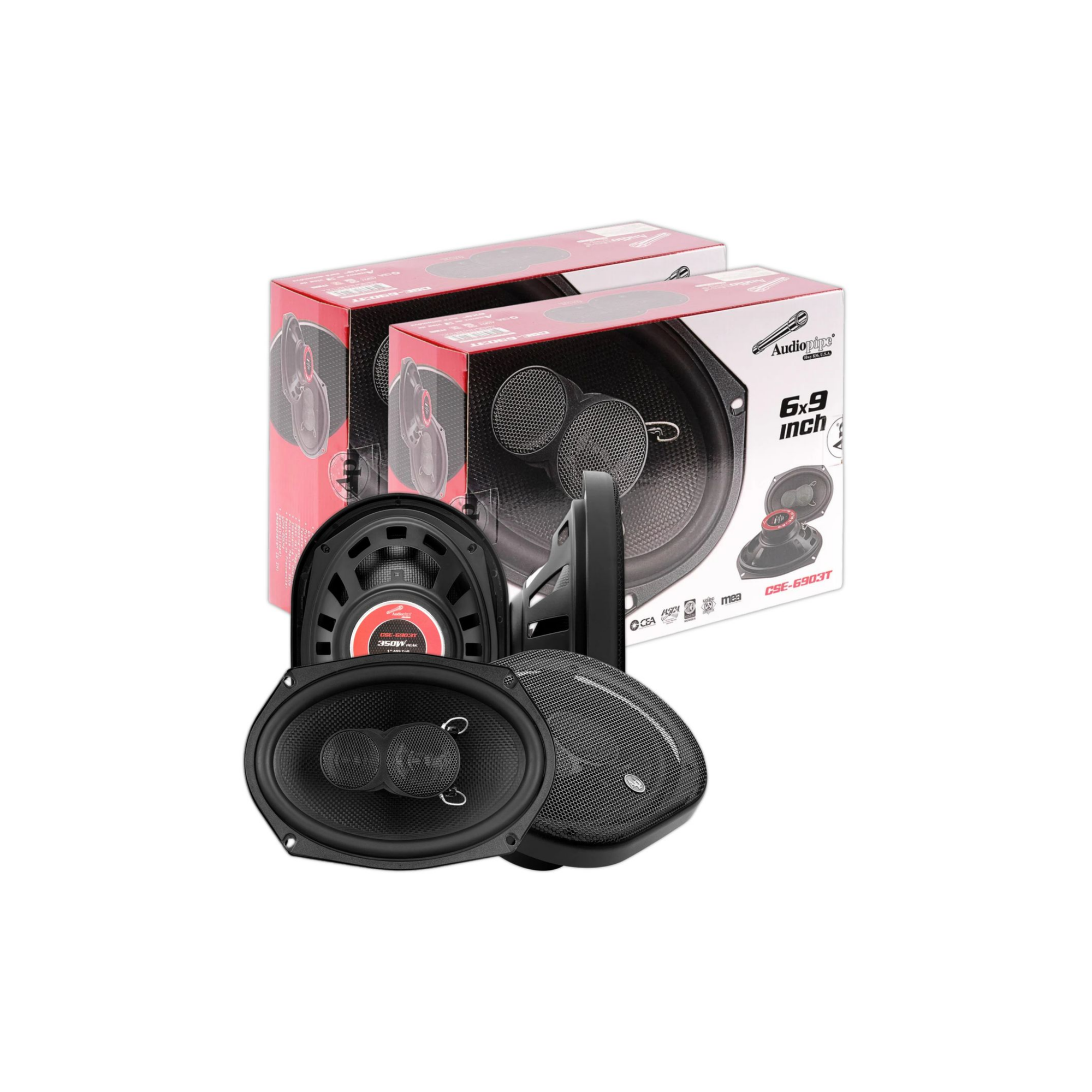 Foto 9 pulgar | Paquete 4 Bocinas 6x9 Coaxiales Audiopipe Cse6903t 350w