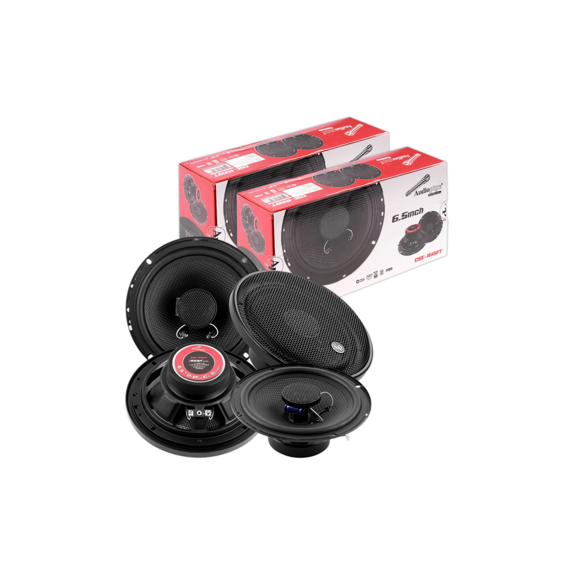 Foto 9 pulgar | Paquete 4 Bocinas Coaxiales 6.5 Pulgadas Audiopipe Cse1602t