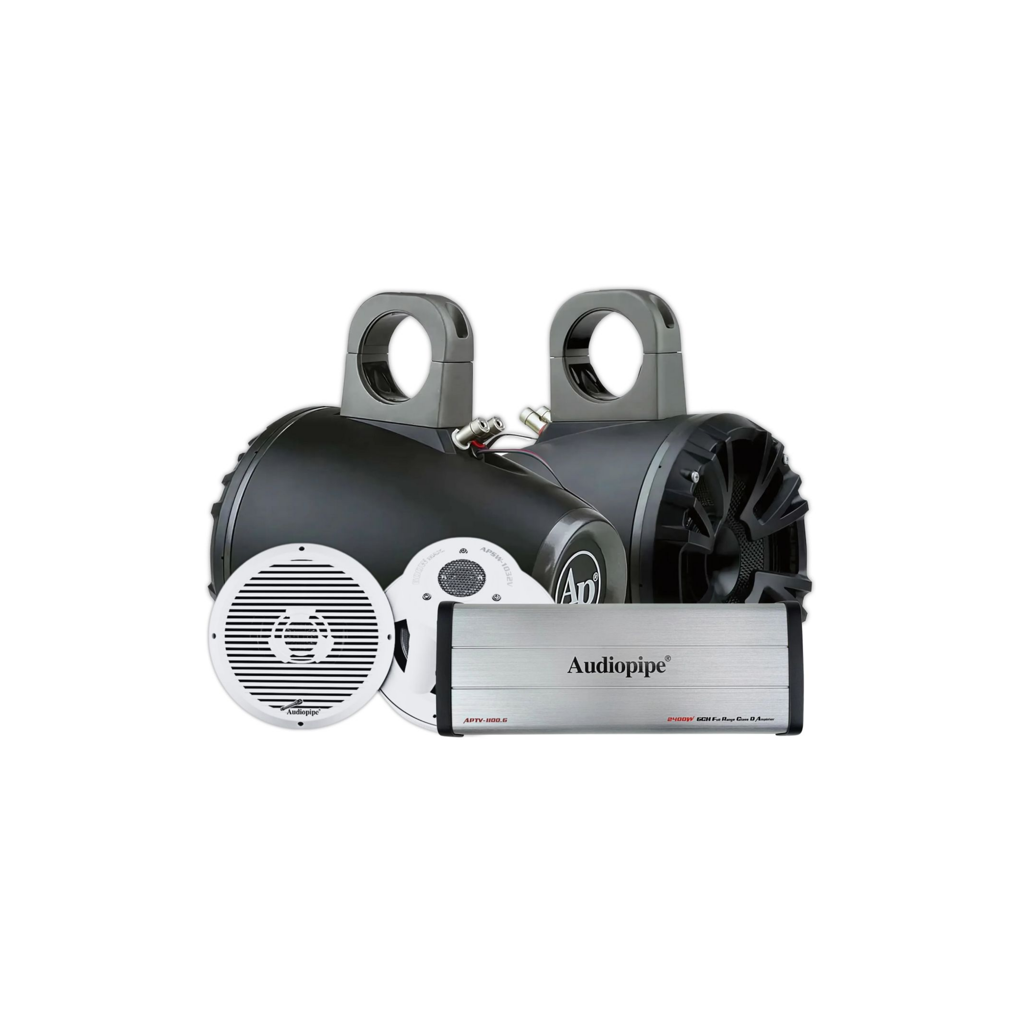 Kit Audio Marino Completo Bocinas Torre Ampli Audiopipe Utv