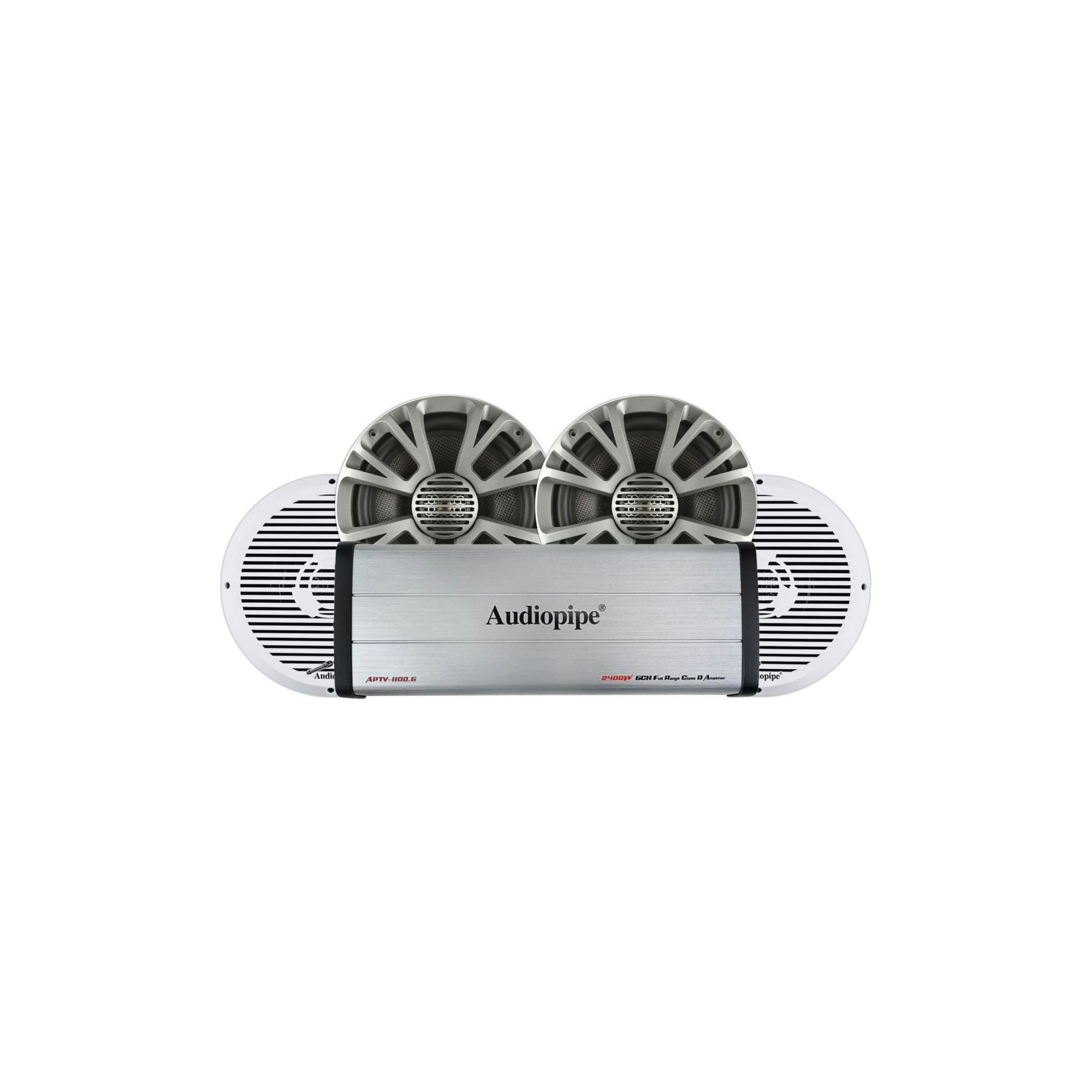 Foto 2 pulgar | Kit Audio Marino Completo Bocinas Subwoofer Audiopipe Rzr X3