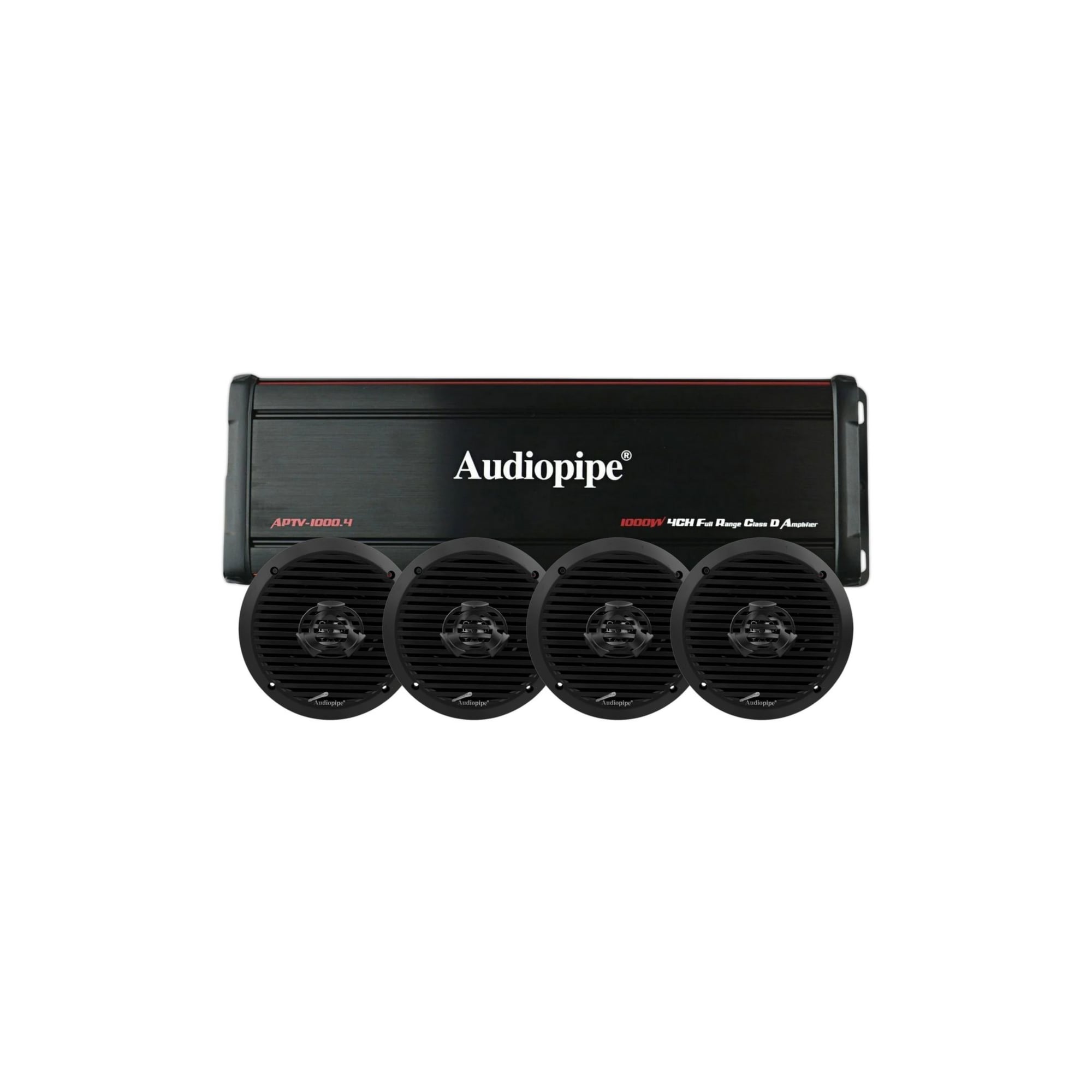 Paquete Audio Marino Audiopipe 4 Bocinas 1 Amplificador Utv $12,301