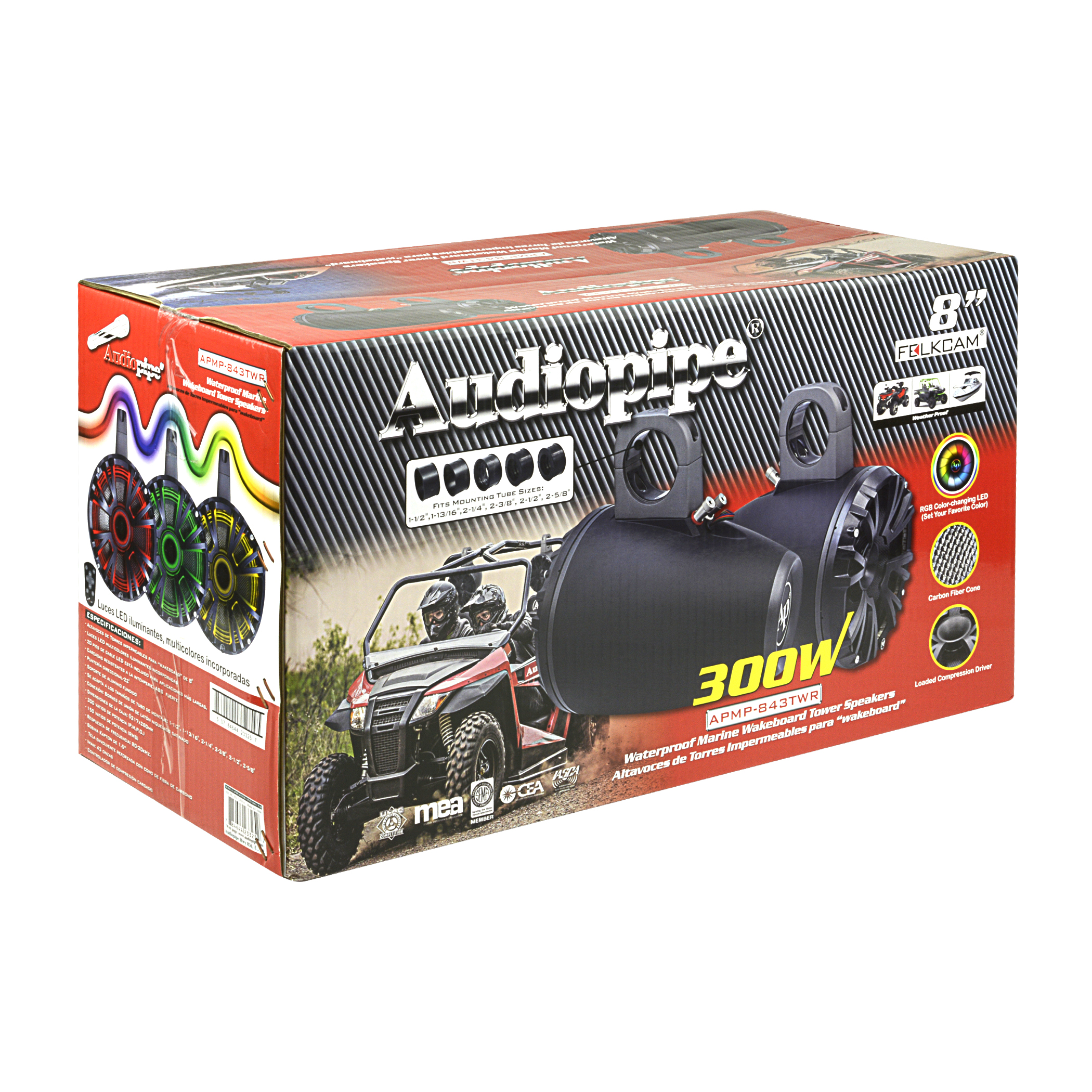 Foto 8 | Bocinas De Torre Marinas Audiopipe Apmp-843twr 8 Plg 300w