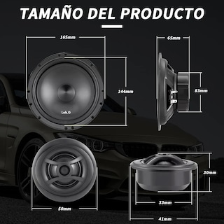 Foto 3 | Set De Medios 6.5 Pulgadas Coaxial Bocinas Para Auto Cuerno Lab.g Negro