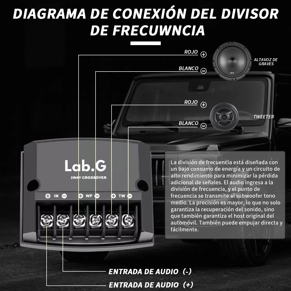 Foto 5 pulgar | Set De Medios 6.5 Pulgadas Coaxial Bocinas Para Auto Cuerno Lab.g Negro