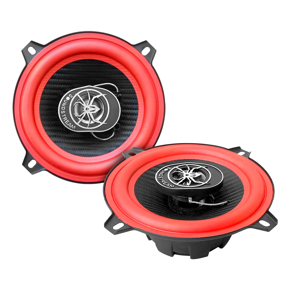 Soundstream Bocinas Para Auto 5.25 Fibra Carbono 2 Vías Color Rojo $419