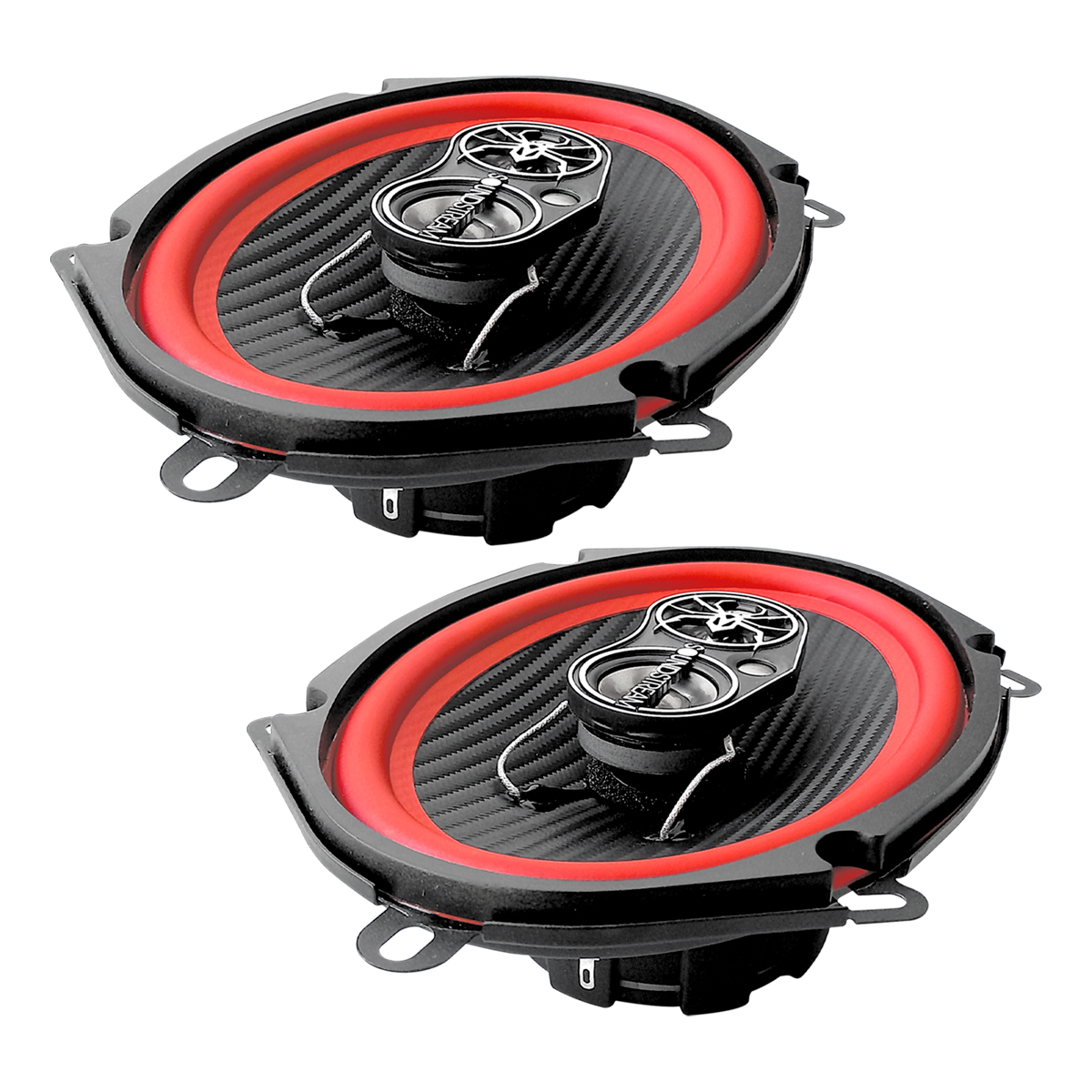 Foto 3 pulgar | Soundstream Bocinas Para Auto 5x7 Fibra Carbono 4 Vías By Color Rojo Tarántula