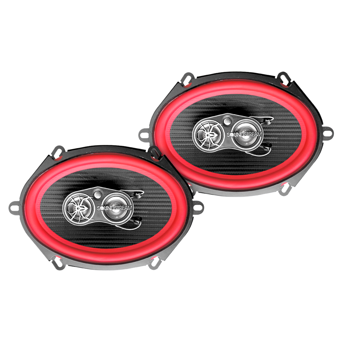 Foto 5 pulgar | Soundstream Bocinas Para Auto 5x7 Fibra Carbono 4 Vías By Color Rojo Tarántula