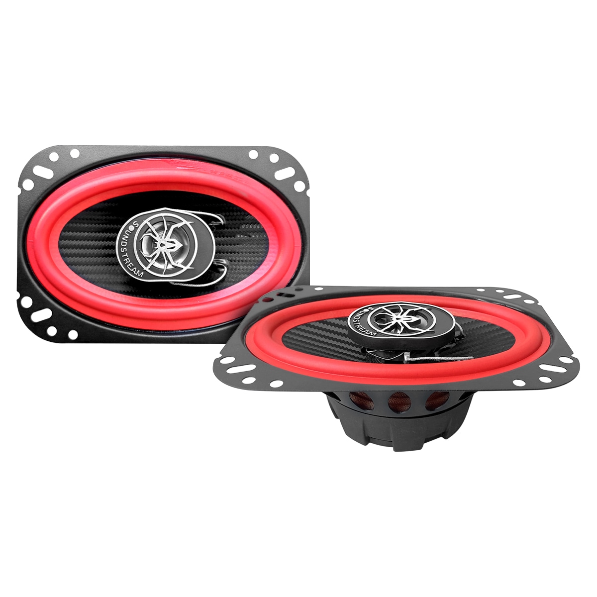 Bocinas Para Auto 4x6 Fibra Carbono 2 Vías Soundstream Color Rojo $419