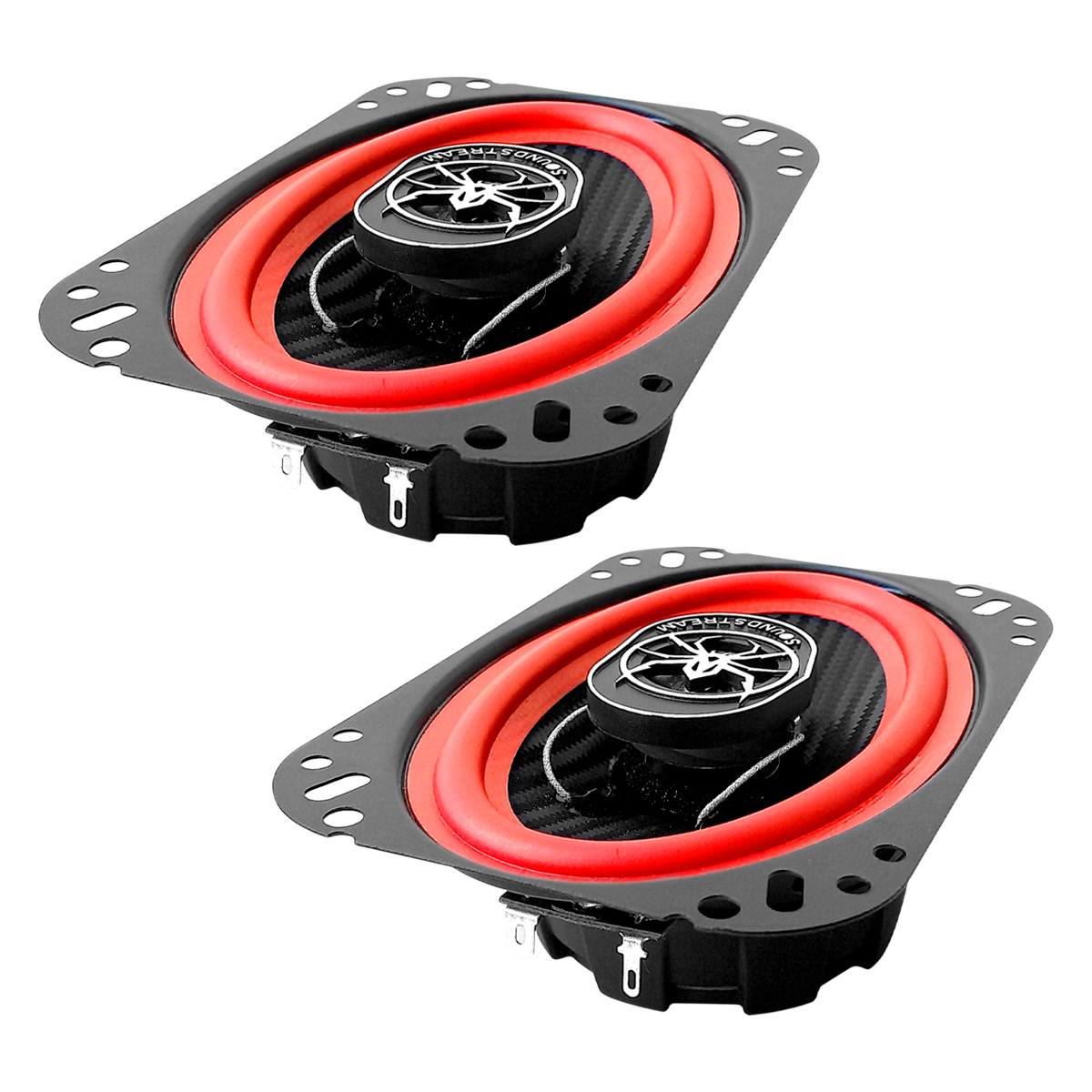 Foto 2 | Bocinas Para Auto 4x6 Fibra Carbono 2 Vías Soundstream Color Rojo