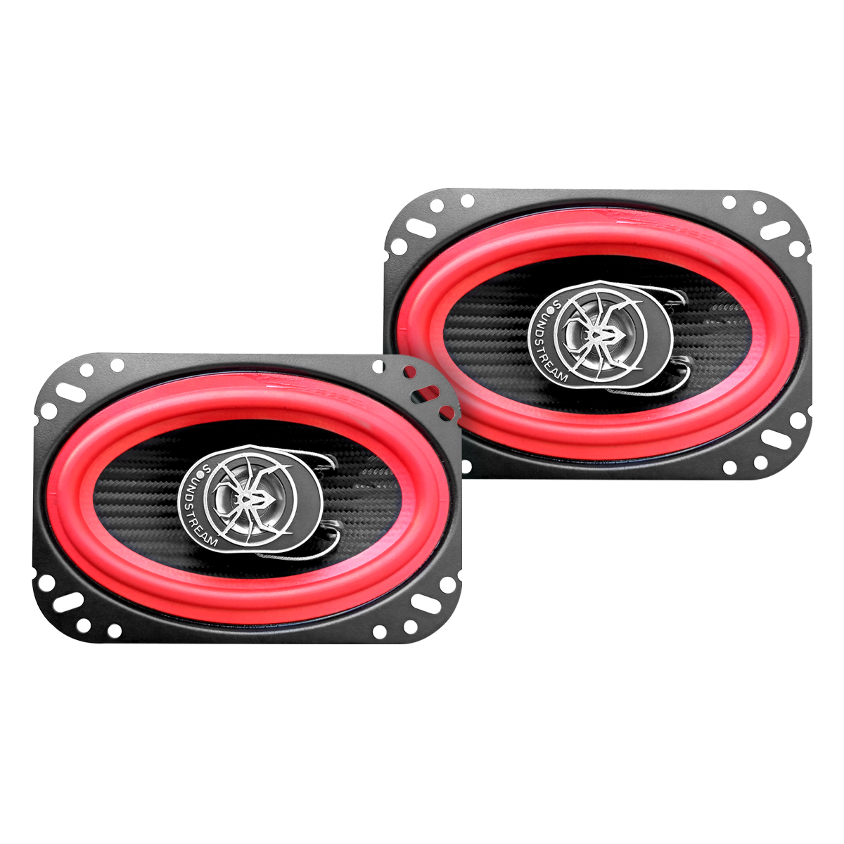 Foto 5 pulgar | Bocinas Para Auto 4x6 Fibra Carbono 2 Vías Soundstream Color Rojo