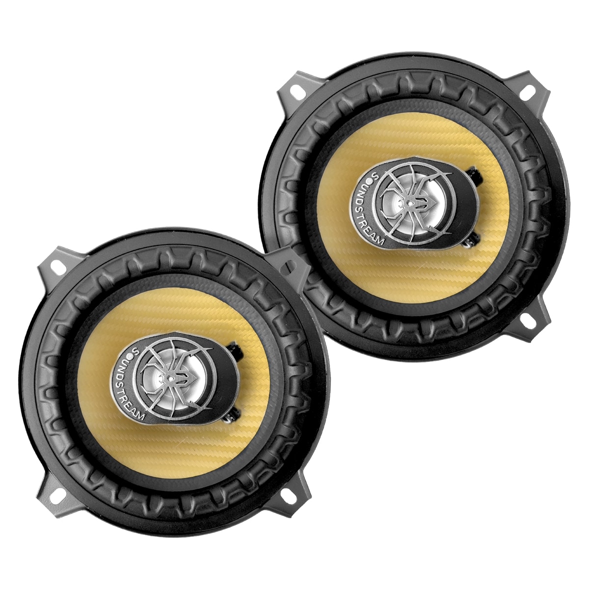 Bocinas Auto 5.25 Pulg Carbono Pro Kevlar 2 Vías Soundstream Color Dorado $427