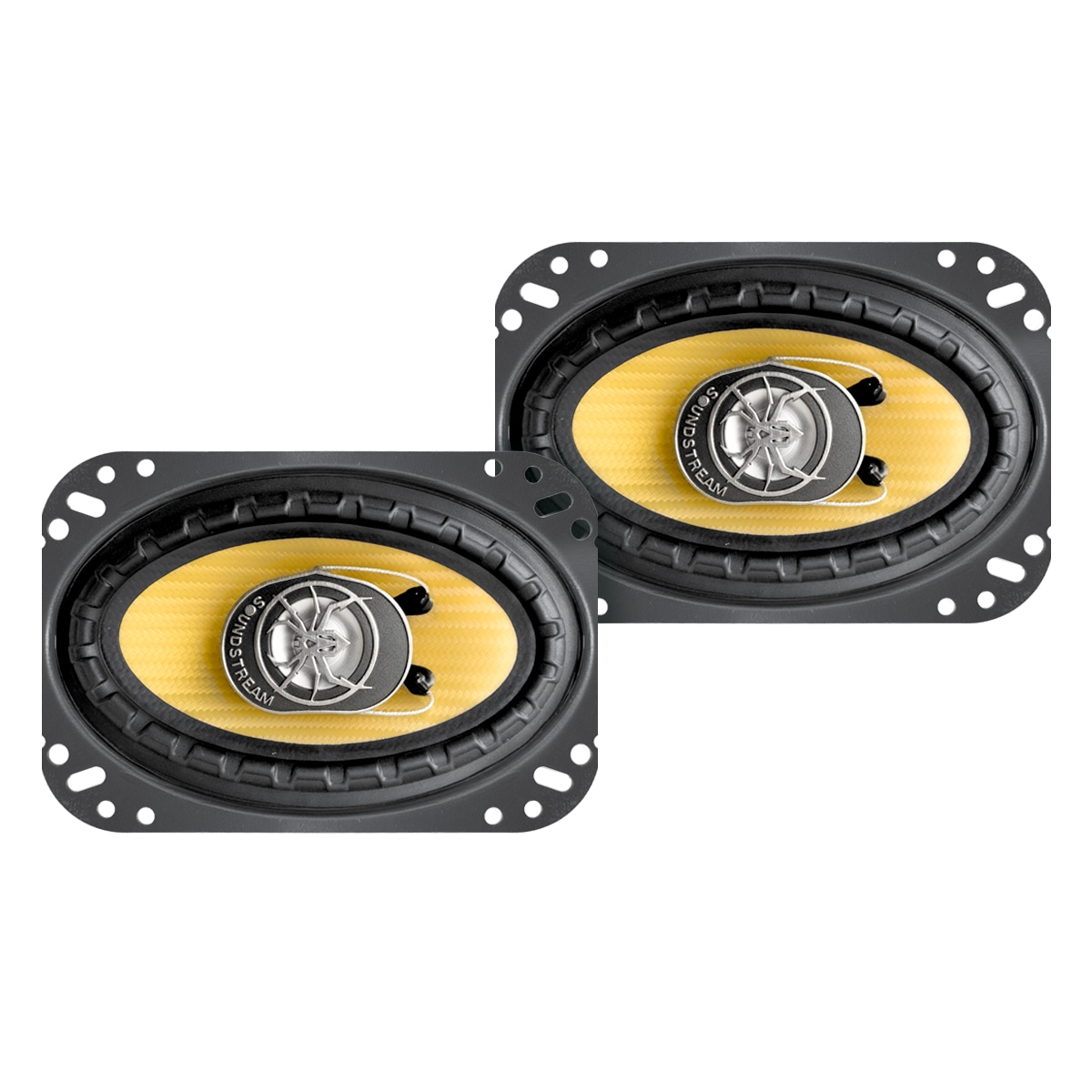 Bocinas Auto 4x6 Pulg Carbono Pro Kevlar 2 Vías Soundstream Color Dorado $419