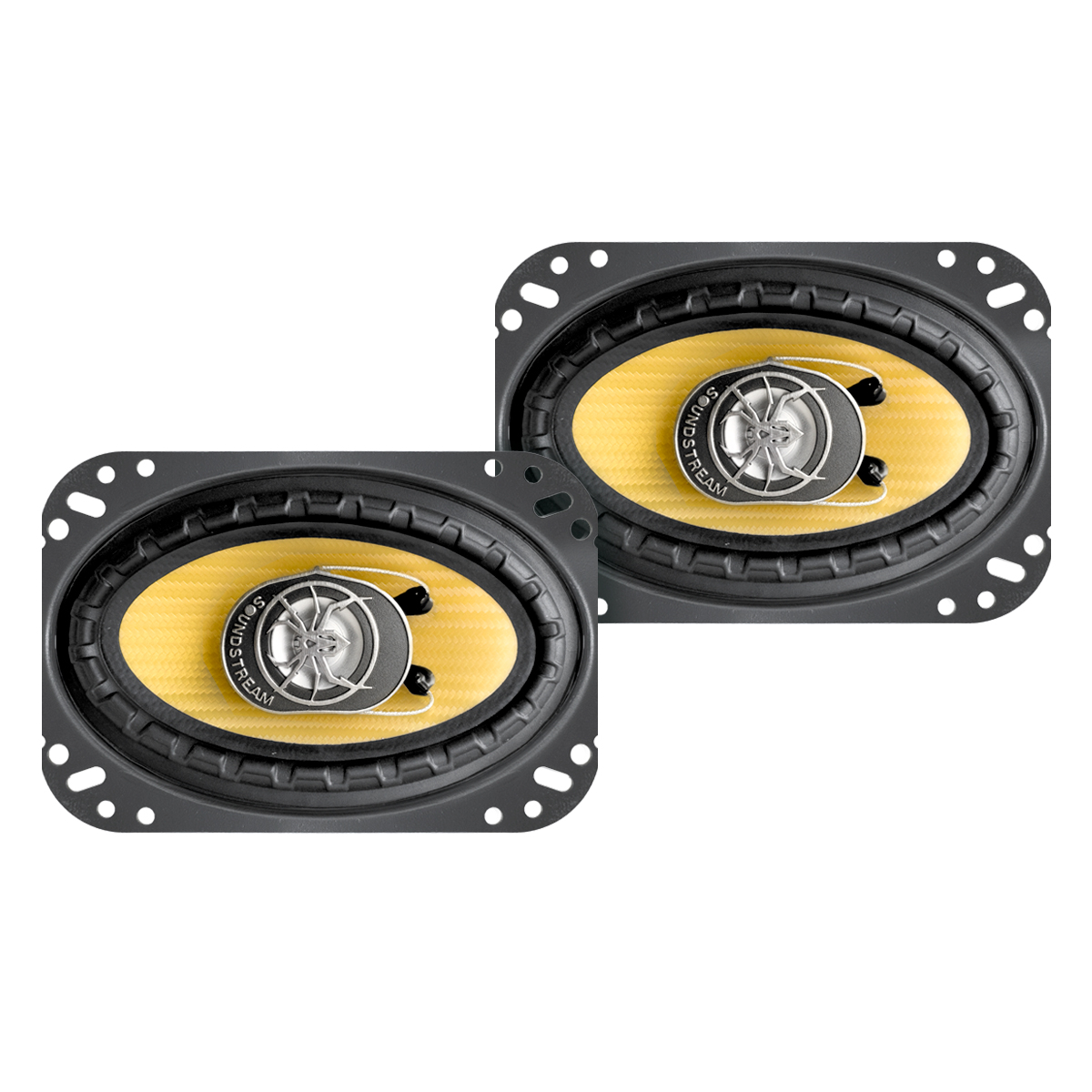 Bocinas Auto 4x6 Pulg Carbono Pro Kevlar 2 Vías Soundstream Color Dorado