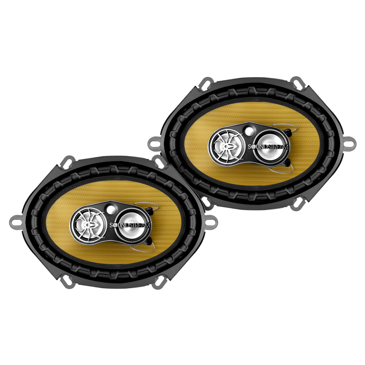 Foto 2 pulgar | Soundstream Bocinas 5x7pulg 3 Vias Carbono Pro Kevlar 280w Color Dorado
